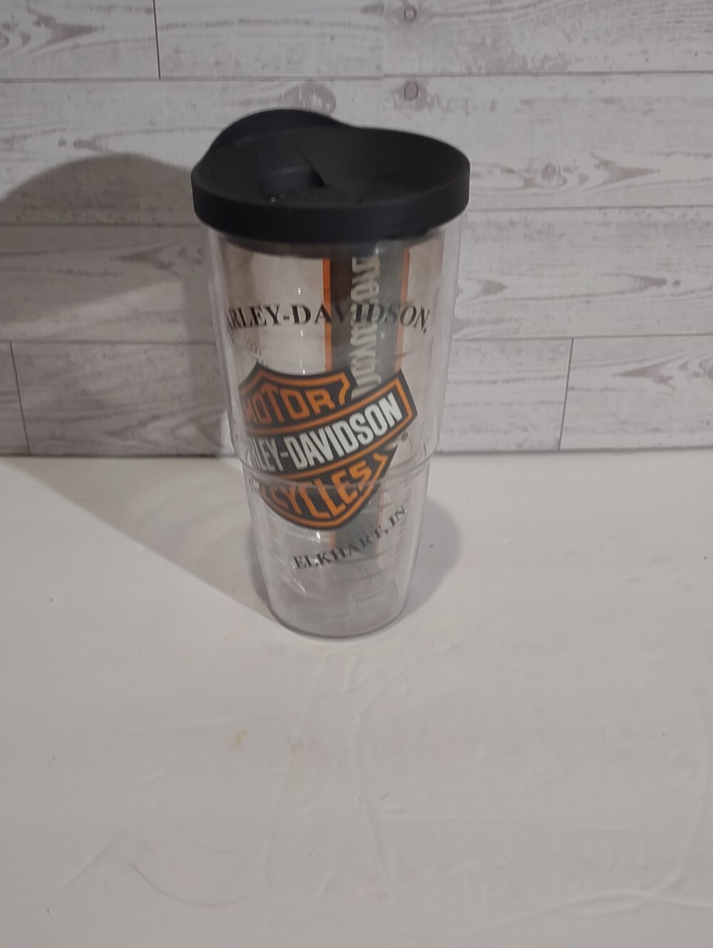 Harley Davidson clear double-walled insulated Tervis tumbler
